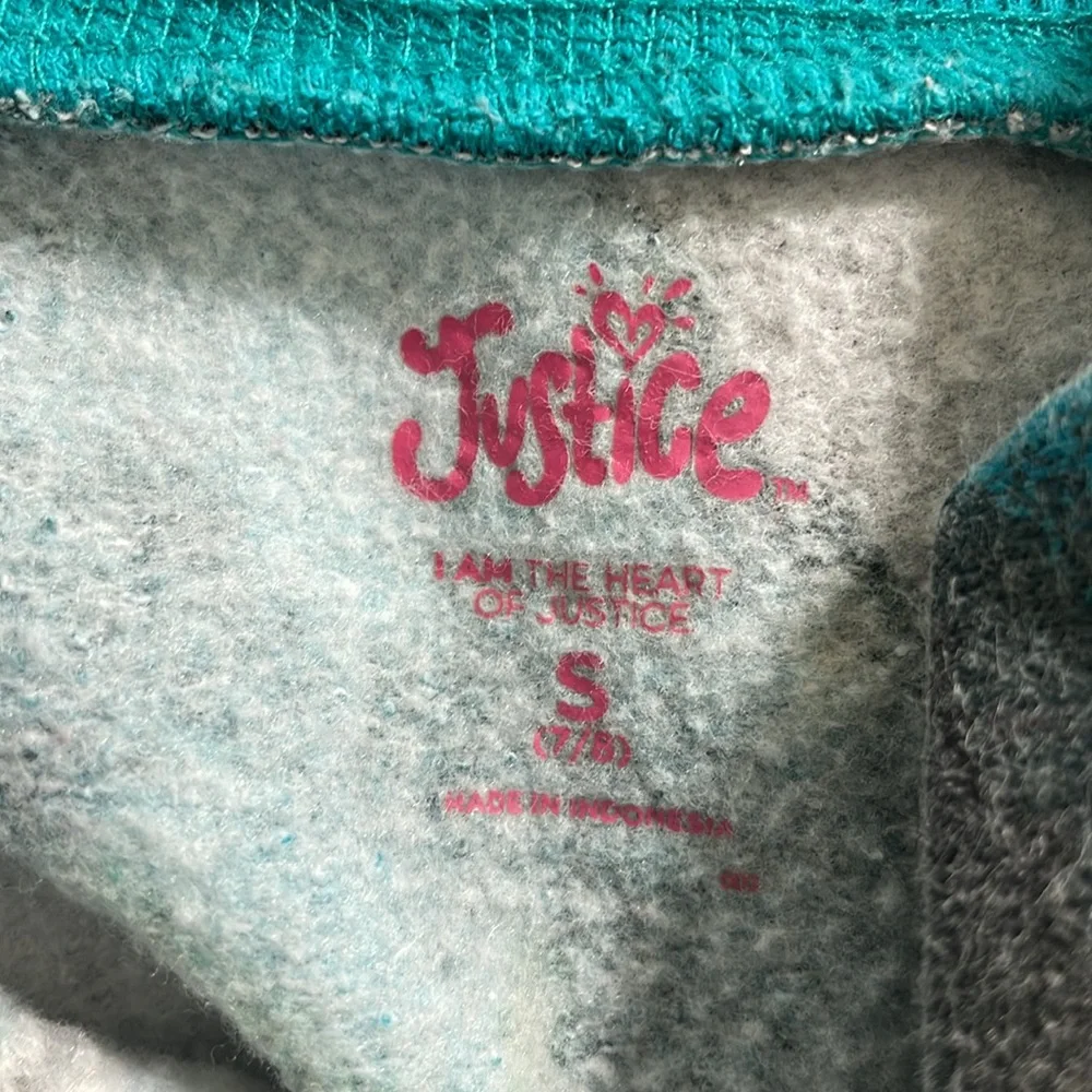 Girls Justice Pullover, Small (7/8), Teal/Black/TyeDye